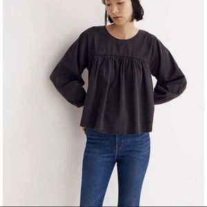 Madewell Shirred Swing denim shirt